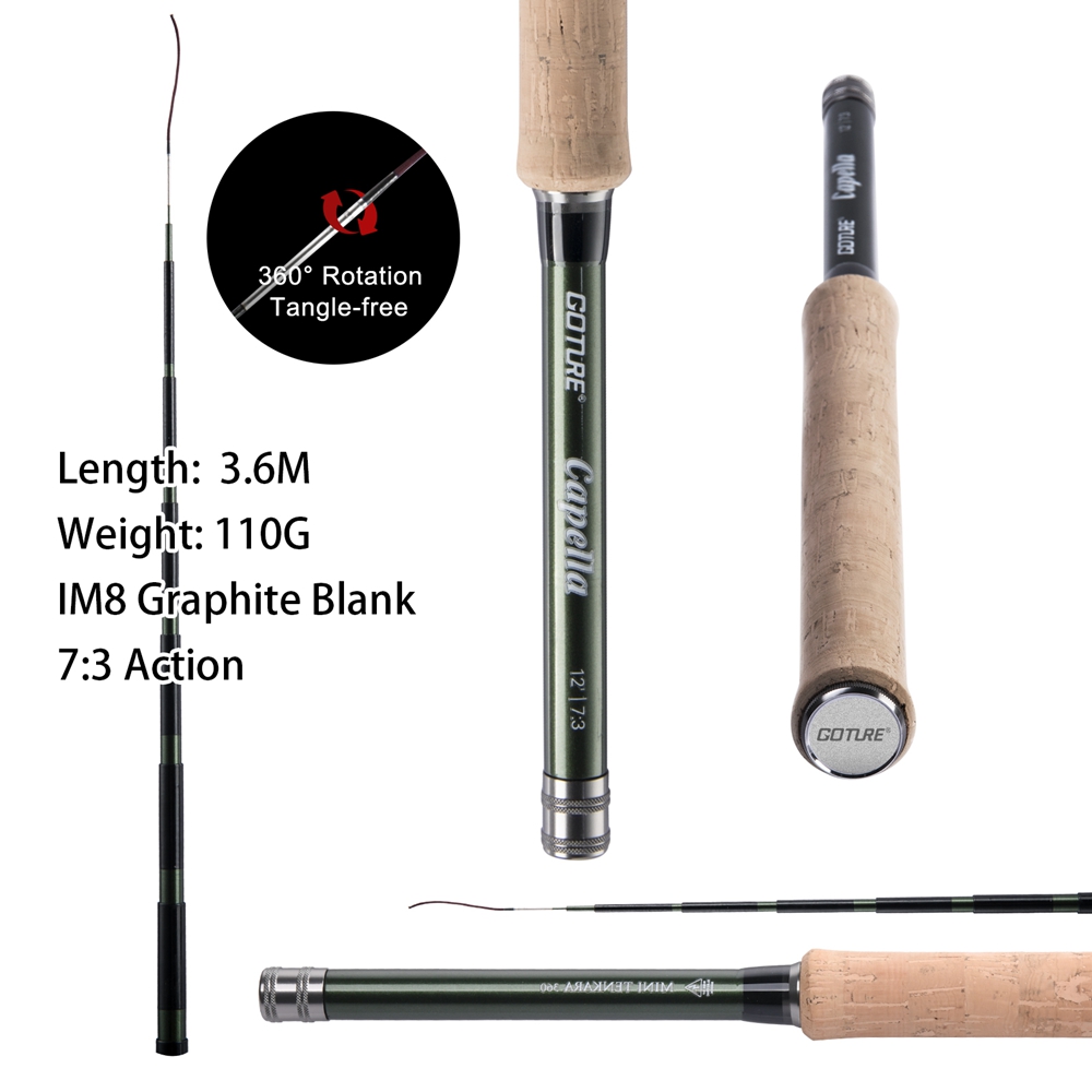 Goture Tenkara Quai Xẻ Combo 3 - đánh giá và giá Fishing Rod Carbon Fiber